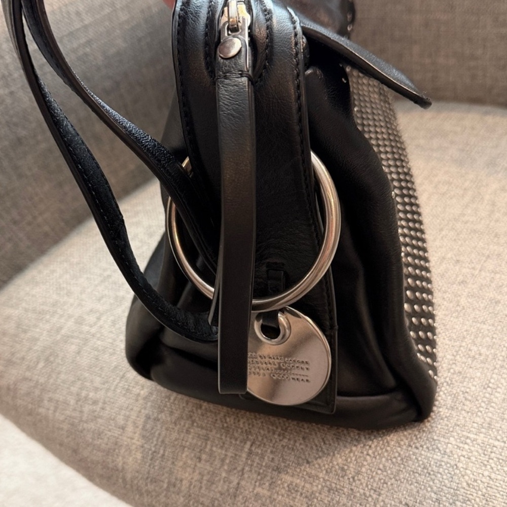 Marc by Marc Jacobs Workwear Elegant Black Studded Shoulder hobo Bag leather - Picture 10 of 15